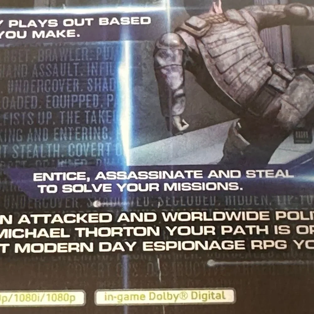 Alpha Protocol The Espionage RPG Xbox 360 Game 17+